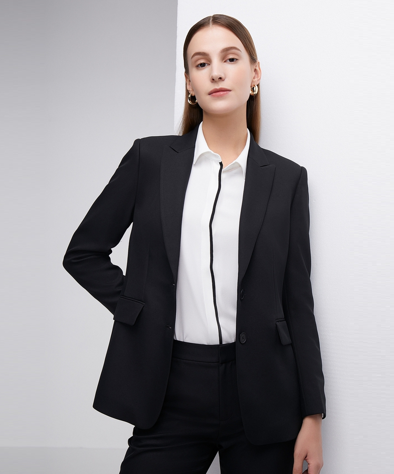 g2000女装21秋季新款商务ol简约职业工作装气质西装外套16711074 黑色