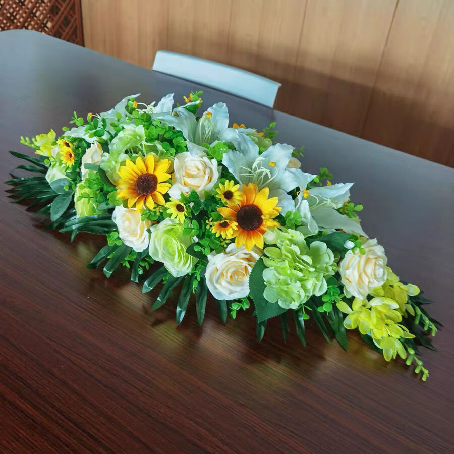 仿真花会议桌花酒店商务办公室摆设装饰花摆花塑料假花演讲前台花