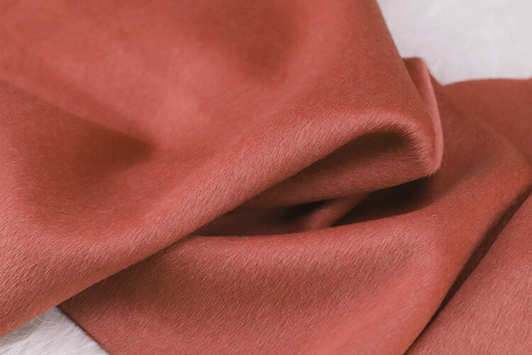 潮朝(chaochao) 双面纯色阿尔巴卡秘鲁进口羊驼绒布料 高端定制秋冬