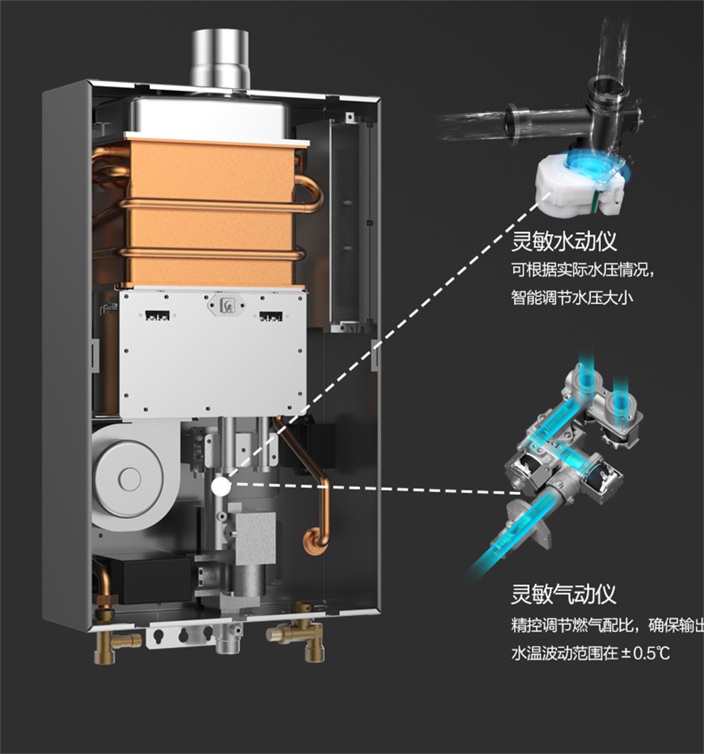 前锋chiffo燃气热水器水汽双调平板抽油烟机玻钢燃气灶三件套高端厨房