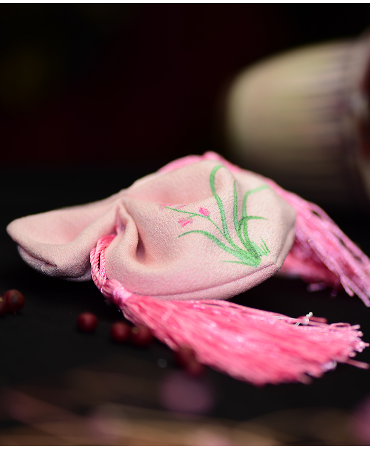 绣匠苏绣香囊diy男士女士兰花荷包0基础初学材料包贝壳粉色