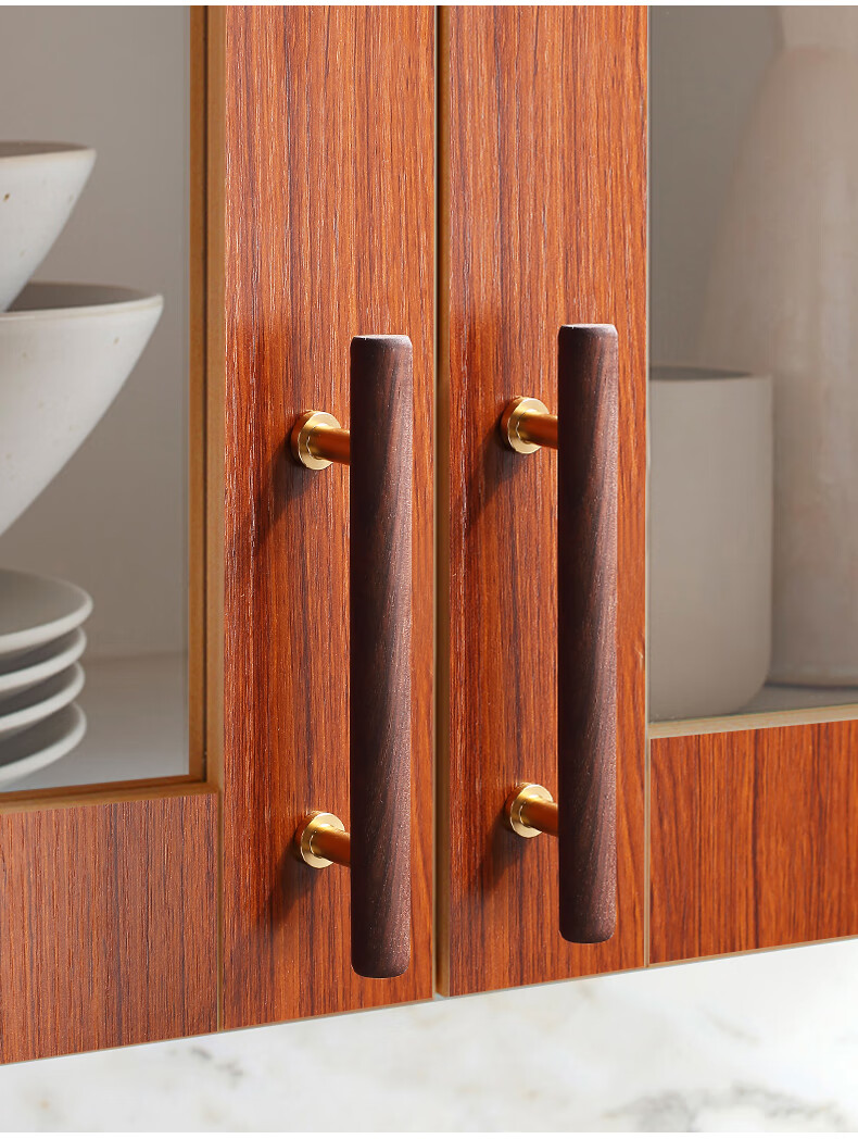 凡帝罗实木拉手柜门衣柜新中式门把手现代简约轻奢木质橱柜抽屉原木