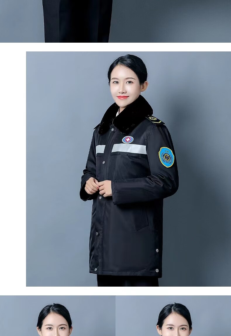 加厚保暖护士人员出诊外套医院羽绒值班防寒大衣女款藏青色急救棉服s
