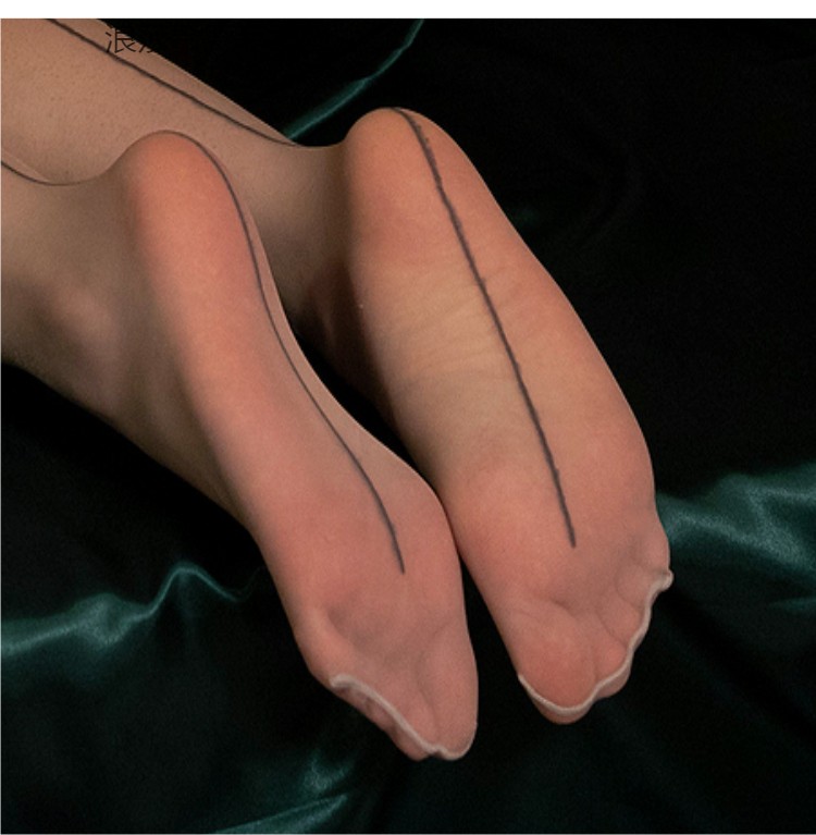 langsha/浪莎秘魅全透明后竖线丝袜超薄后线连裤袜美腿性感黑色长袜女