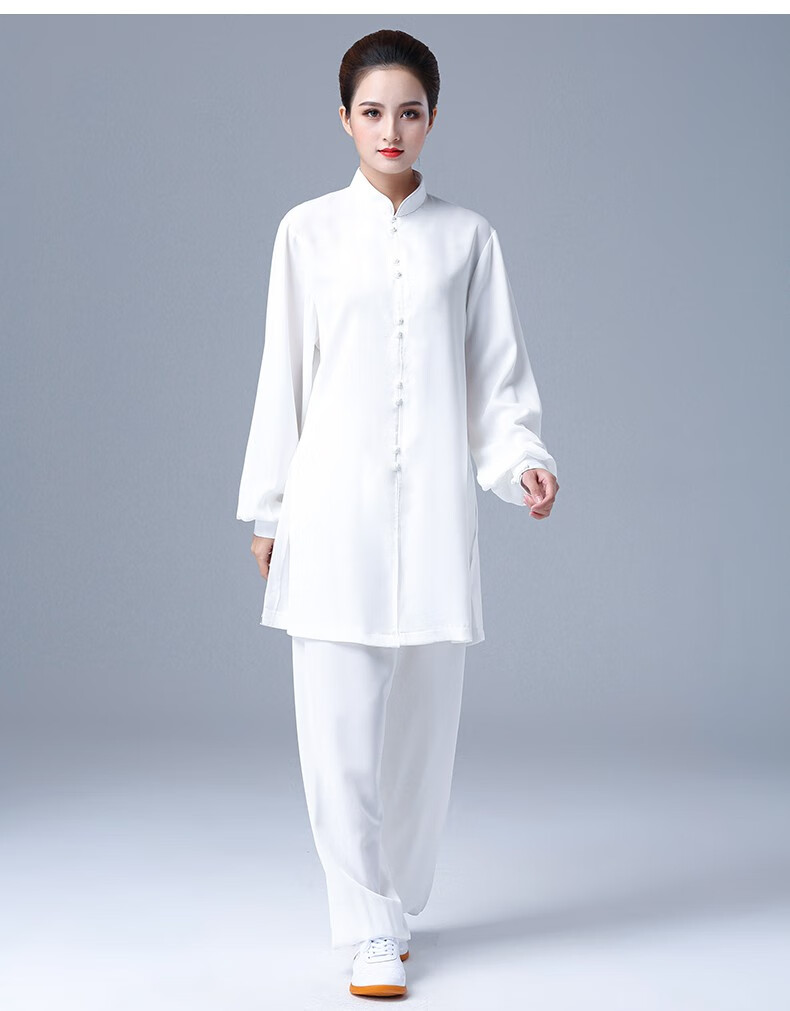 太极练功行云堂白色改良新式太极服女装新款时尚夏天太极拳练功服春秋