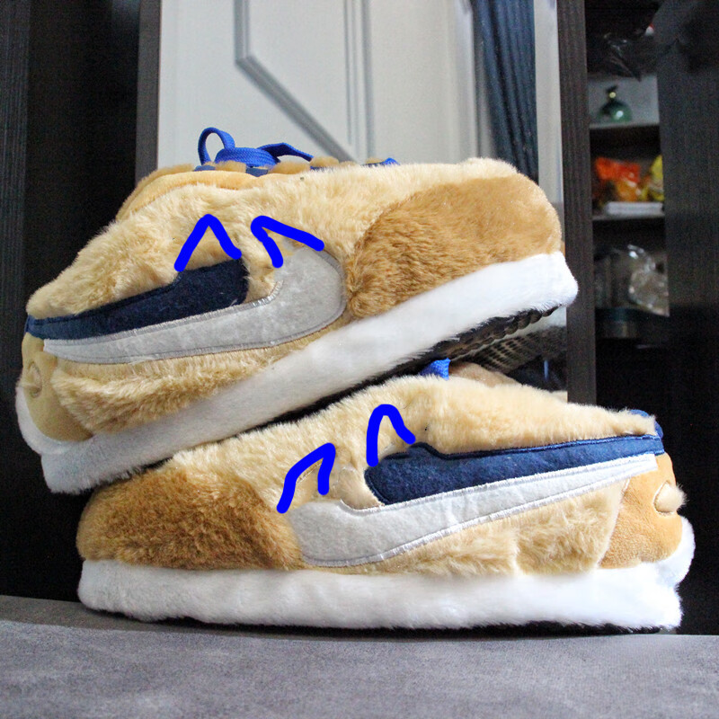 chenlang 棉拖鞋 恶搞情侣a锥大棉拖搞怪防水居家毛毛鞋外穿aj胖胖鞋