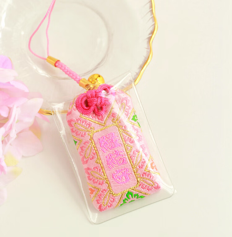 日本御守浅草寺祈福袋手机链健康学业御守必胜手机挂件带透明胶套