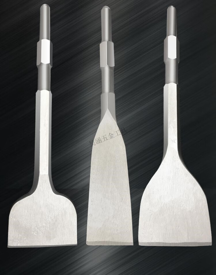 小电镐凿子加宽款加长扁铲水泥开槽铲瓷砖墙壁灰六角电镐镐头 六角扁