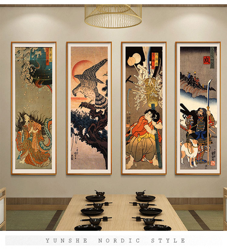 至上品味の高档日式浮世绘装饰画日料店仕女图挂画古典餐厅和风纹身
