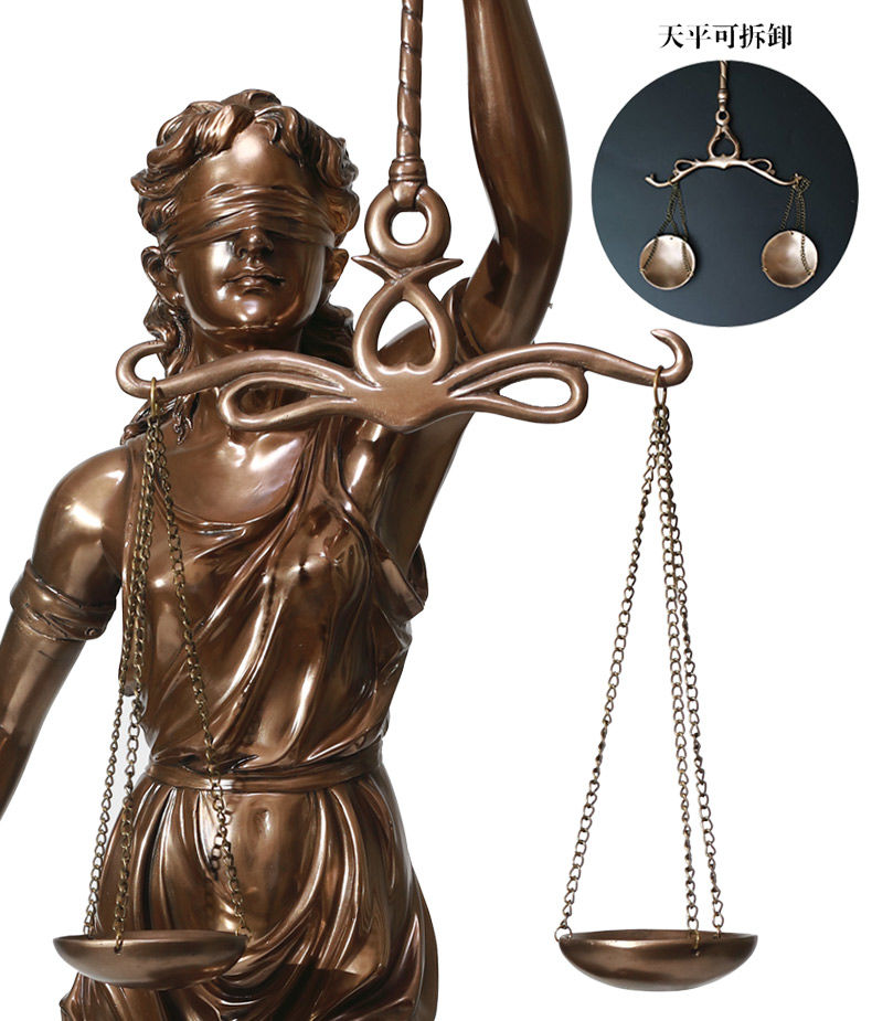尚音正义司法女神忒弥斯天平摆件仿铜公平公正雕塑雕像律师事务所办公