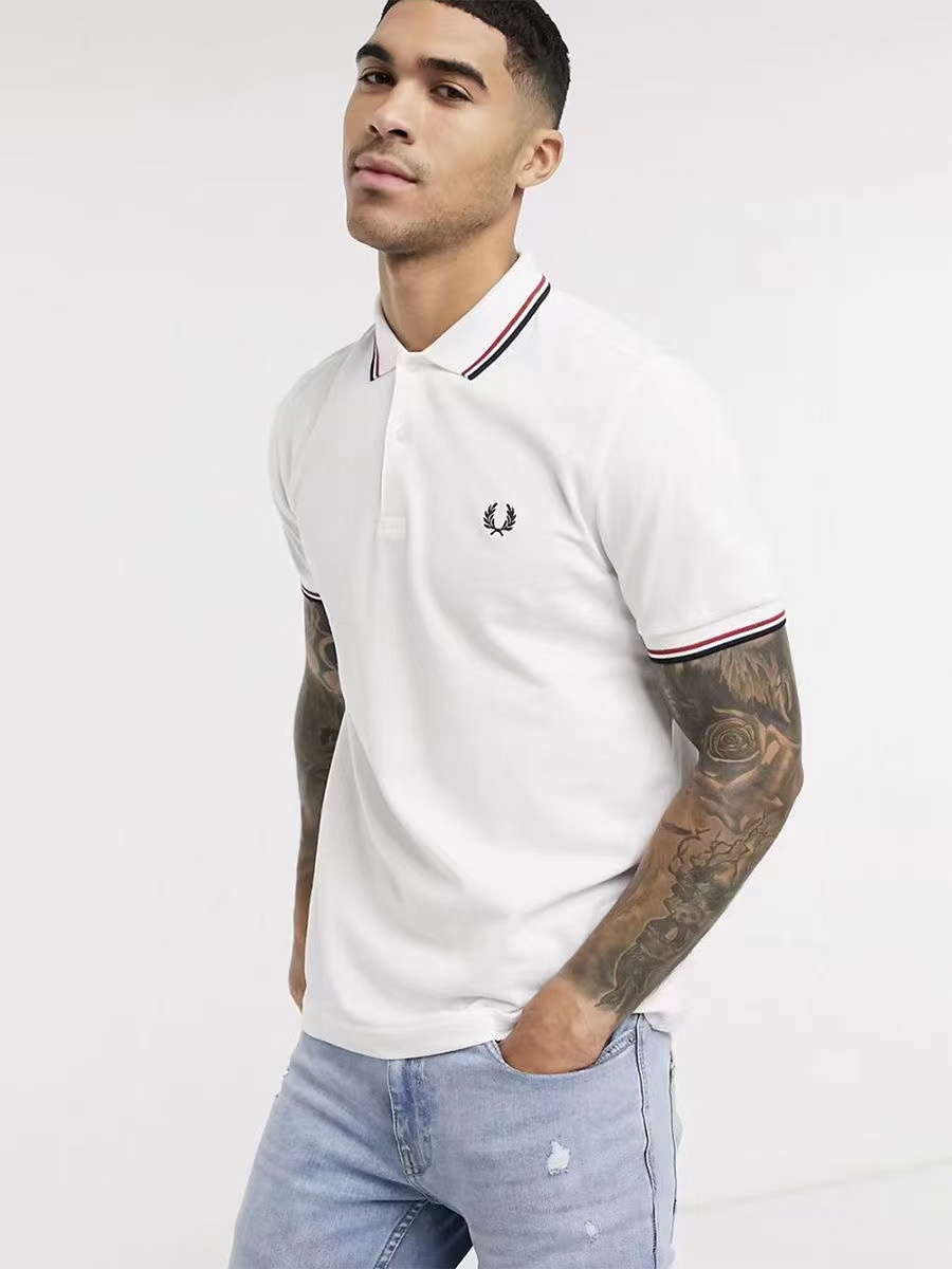 fred·perry麦穗m3600夏季男士修身短袖商务休闲翻领经典polo衫 白色