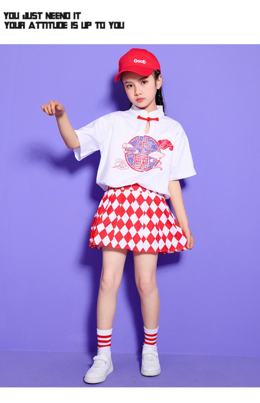 六一儿童节的服装男孩女孩六一儿童节表演服装中国风男孩女孩短袖短裙