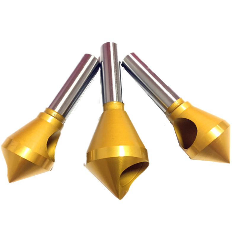 镀钛90度倒角刀倒角钻倒角器沉头钻头不锈钢带孔倒角钻带倒角钻头 含