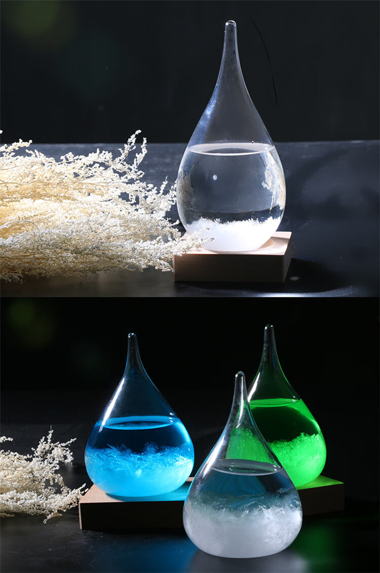 水滴天气预报瓶风暴瓶 气象显示瓶子大号 创意玻璃工艺品家居摆件