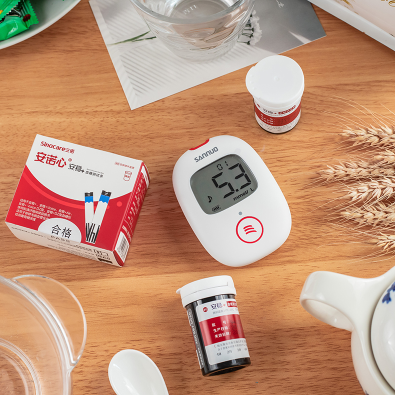 三诺血糖仪家用型测血糖仪器语音老人孕妇糖尿病检测仪医用级免调码