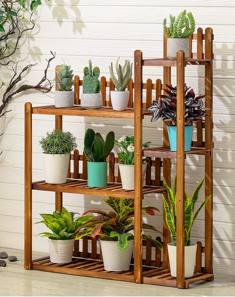 欧式多层绿植花盆架鱼缸架简约阳台栅栏多肉绿萝吊篮花架子置物收纳架