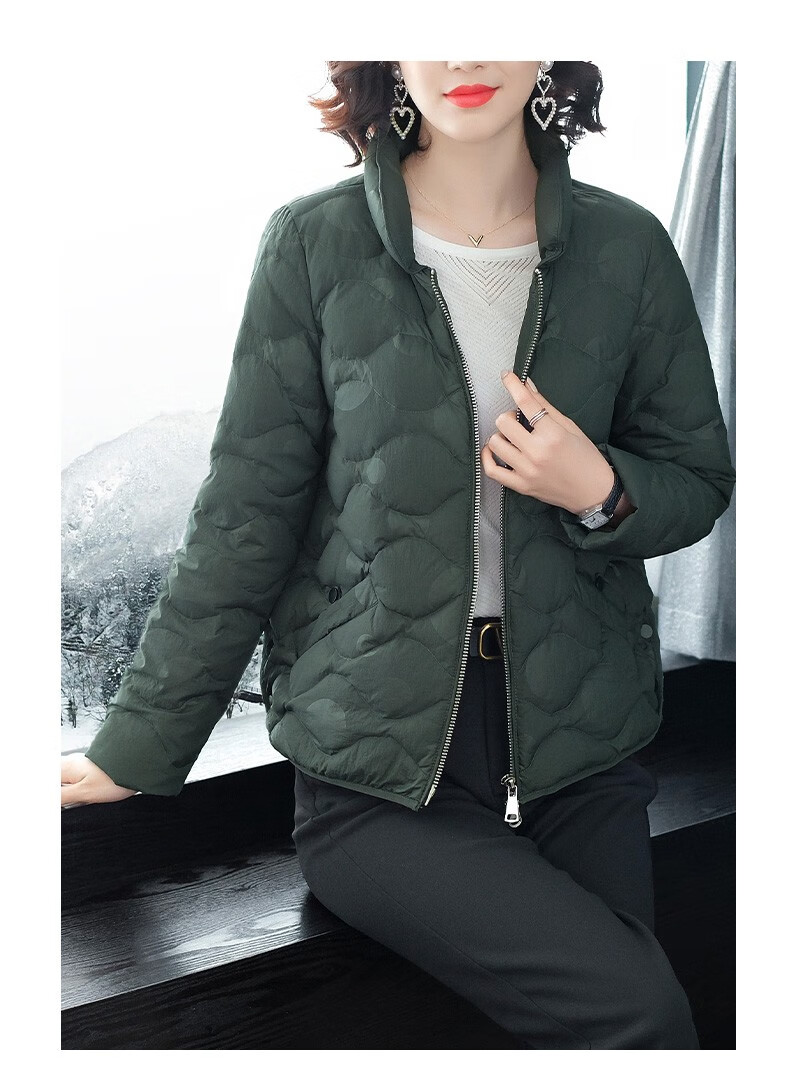 女装冬装羽绒服女新款中年短款外套立领妈妈装冬季保暖洋气衣服
