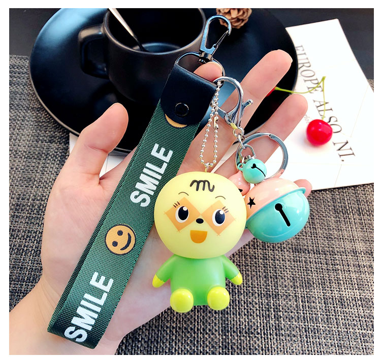 钥匙扣创意公仔钥匙链女士包包挂件生日礼物 蜜瓜超人 黄橘铃 橘绳 b6