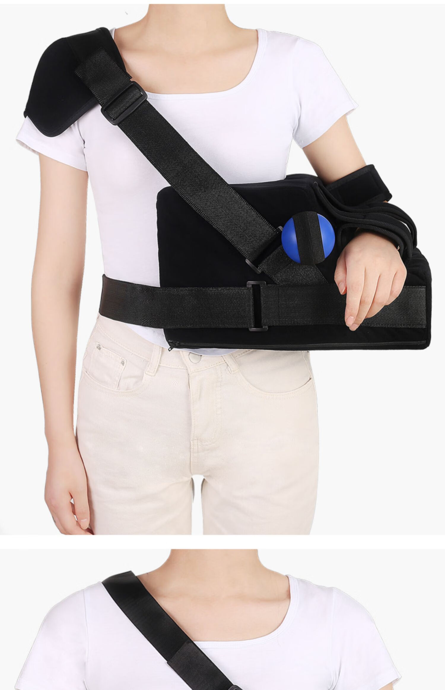 柏雅曼 肩外展枕固定器支具指甲包肩袖肩膀肩关节损伤支架抱枕 标准款