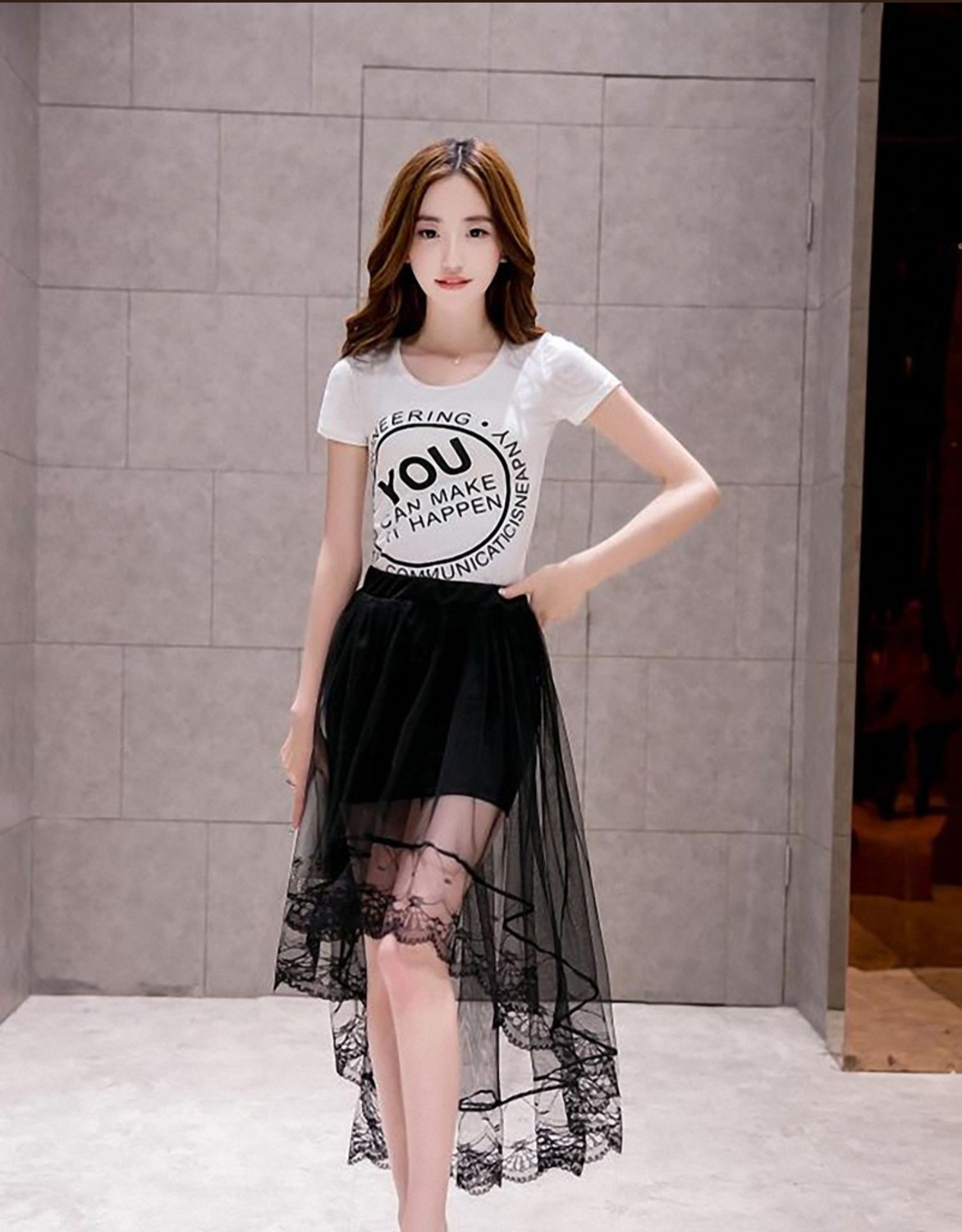 燕尾裙半身裙 网纱不规则燕尾中长款大摆半身裙女裙2020夏季新款a字