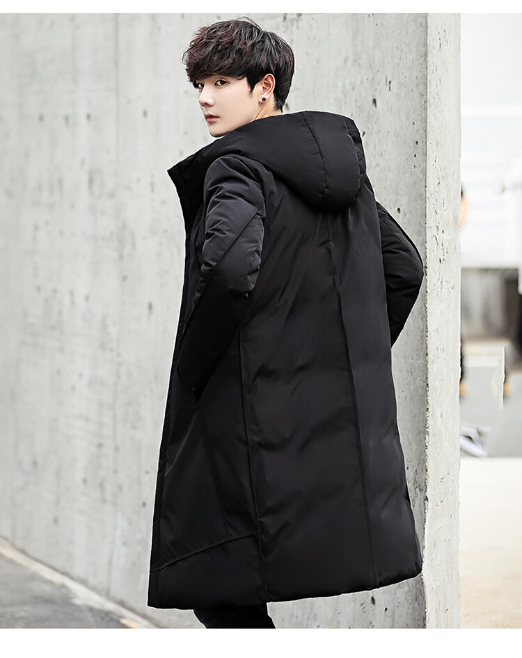 冬季14初中学生中长款羽绒服15岁男孩17青少年18休闲保暖御寒外套