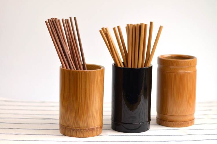 竹筷子筒定做筷篓筷笼商用串串香竹签筒定制复古餐厅饭店筷桶 正方形