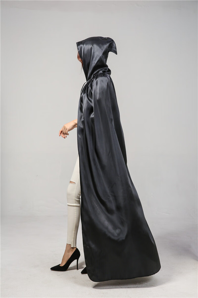 万圣节服装男女巫披风儿童cos巫婆黑死神斗篷吸血鬼魔法斗篷 白色身高