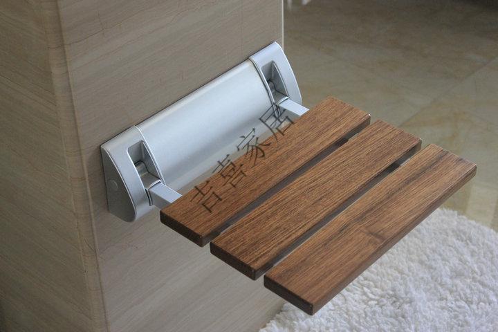 浴室折叠椅挂墙柚木挂壁椅浴室凳玄关凳淋浴凳壁挂换鞋凳挂墙折叠椅d