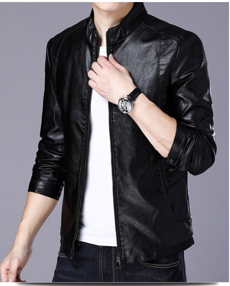 卡帝乐鳄鱼 (cartelo) 2019新品棒球服男士皮衣外套青年皮夹克男装
