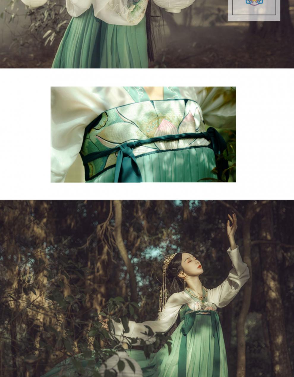 南糖三色九尾鲛汉服人泪汉服正版般若齐胸襦裙对襟齐腰汉服女改良春夏