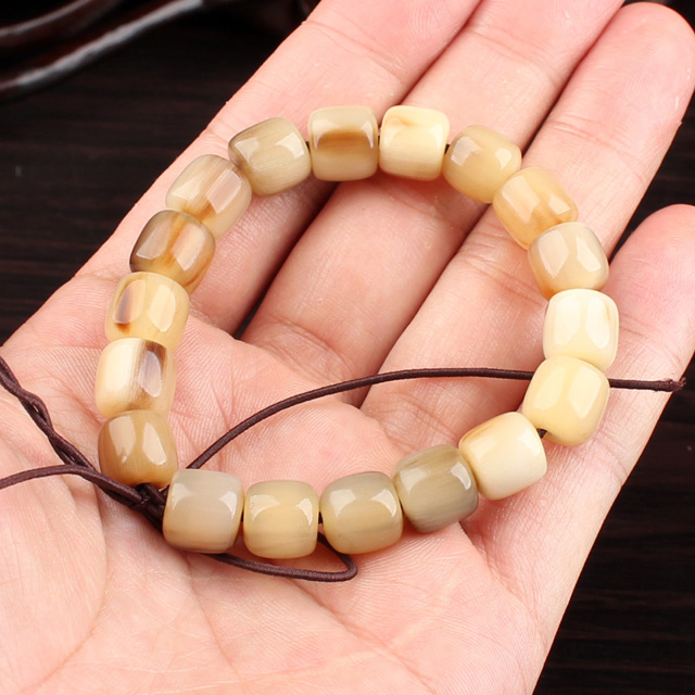 牧韵牛角手串佛珠文玩男女通用园珠18mm13颗