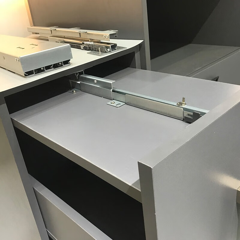 高深柜重型滑轨天地导轨抽屉轨道三节轨机柜货柜轨道加厚滑道 440mm