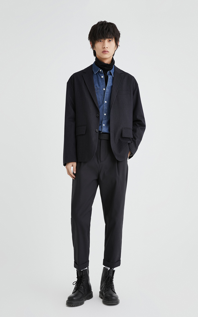 jackjones杰克琼斯男时尚都市商务休闲字母宽松西装外套222208010 e40