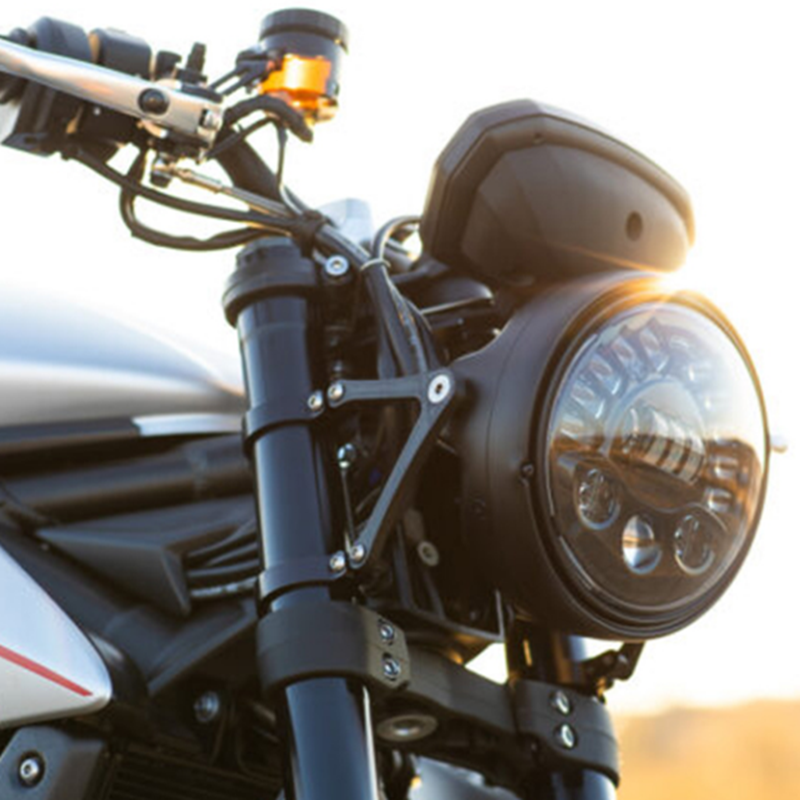 适用凯旋765rs改装圆灯大灯总成led车灯无损改装非jw大灯专用无损安装