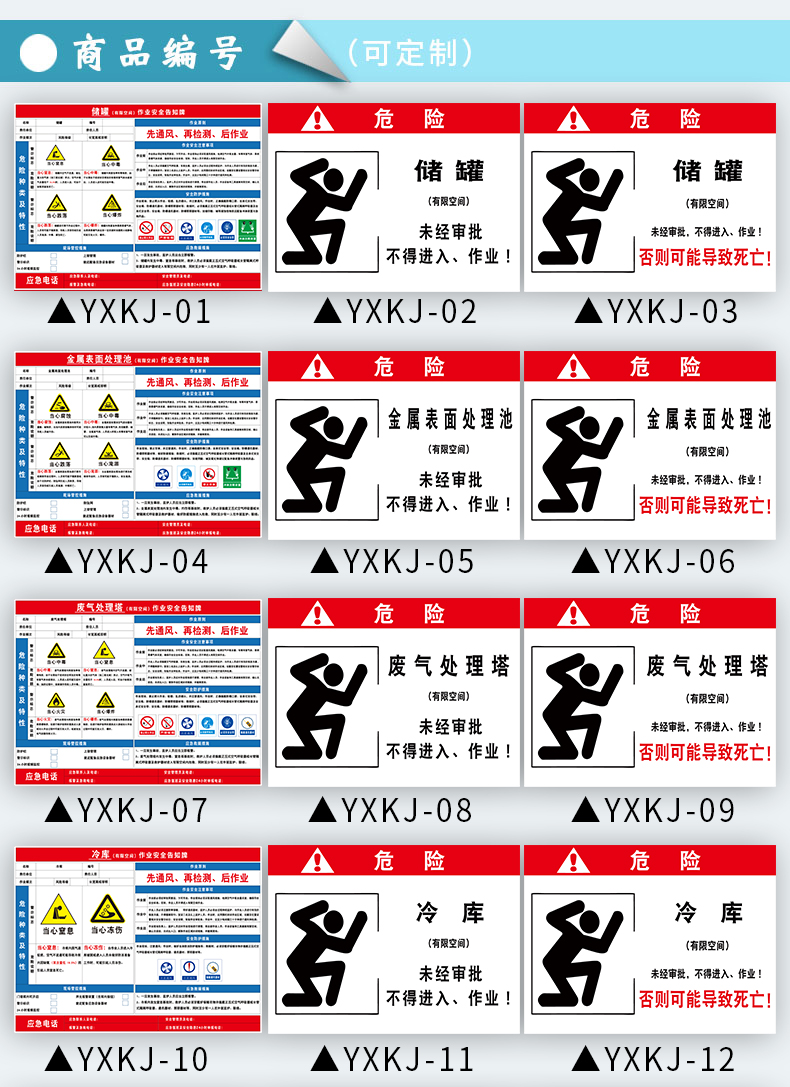 汙水處理池消防水池蓄水池冷庫作業安全危害告知牌有限空間受限警示牌