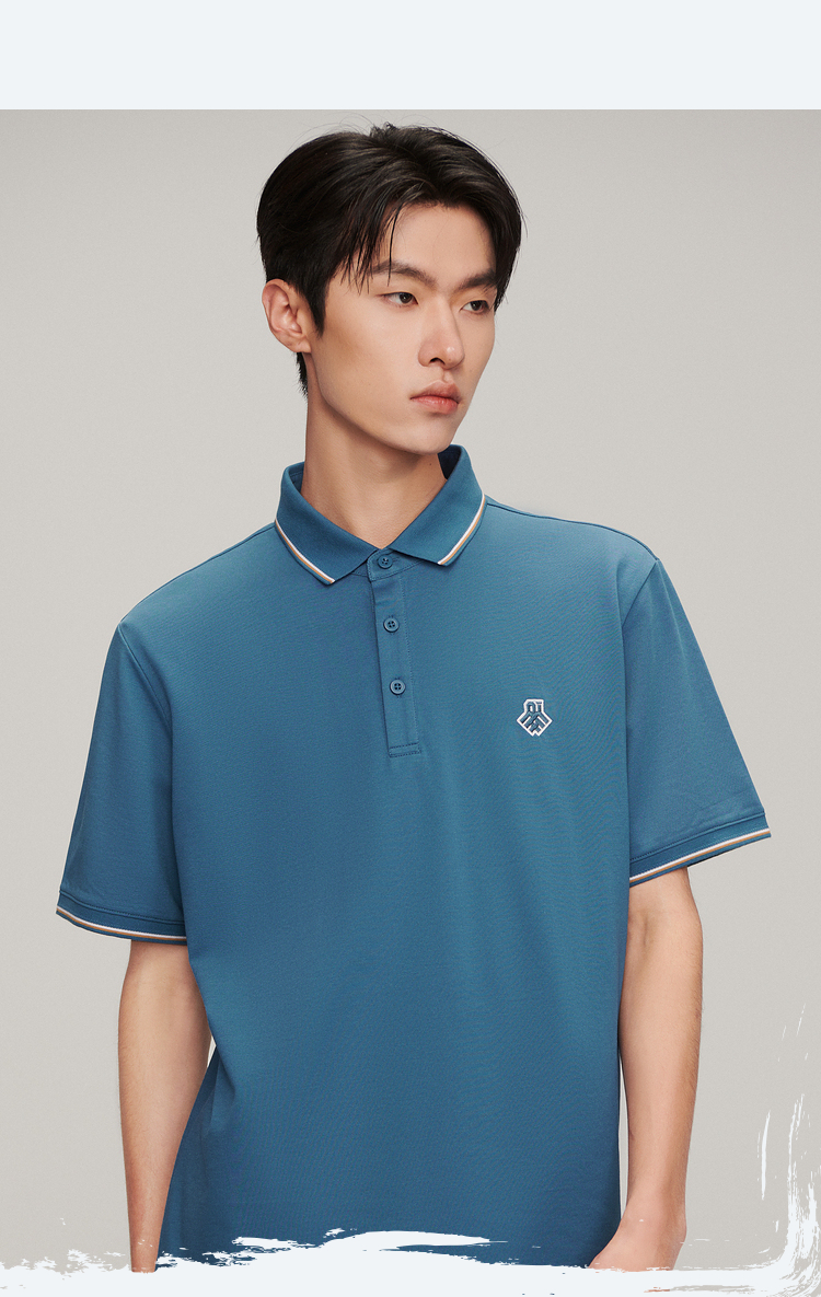hla海澜之家周杰伦同款短袖polo衫男22新品短袖男珠地弹力polo衫男hnt