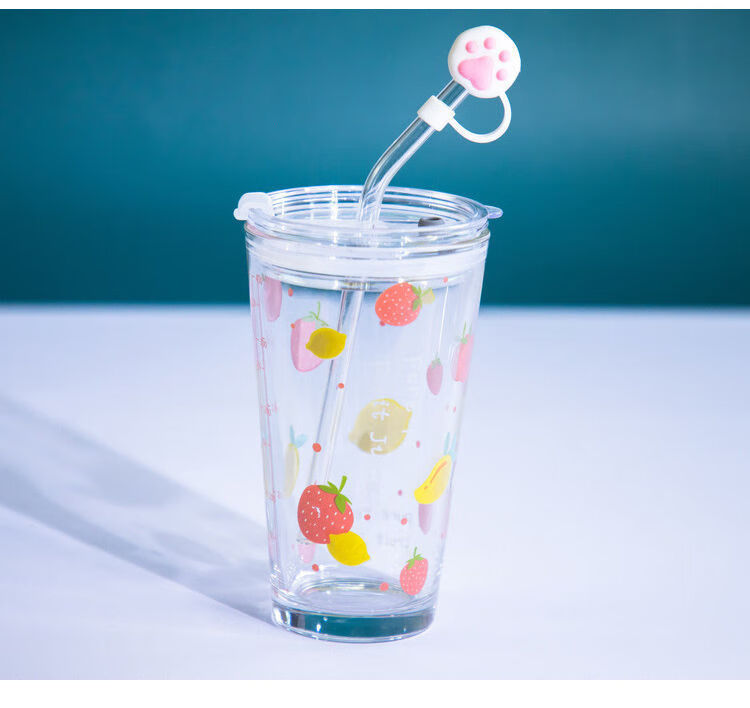 奶茶杯可循环杯子女可爱少女带吸管玻璃便携透明网红大人耐热创意带