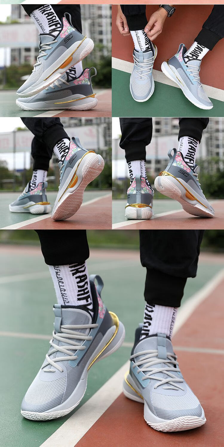 纯原库·里7代篮球鞋黑人月中国年curry7鸳鸯生日勇士队全 7代黑灰_偏