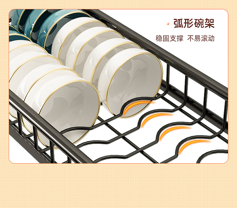 【预售】水天一方 可伸缩厨房水槽置物架台面碗盘收纳多功能洗放碗碟水池碗架沥水架 双层【可伸缩60-100cm】沥水套装+挂钩