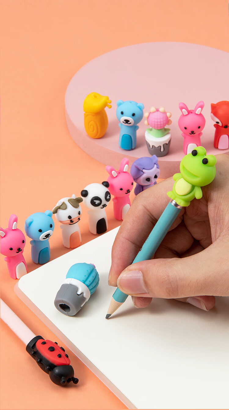 甲挥戈卡通笔帽笔套硅胶铅笔保护套小学生可爱铅笔套软胶护手笔帽笔盖