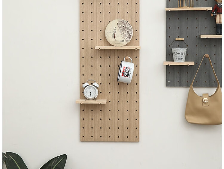 挂衣板墙板 挂衣墙板实木衣帽钩新西兰松木壁挂洞洞板墙上收纳架墙壁