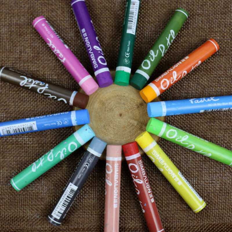 适用于台湾油性粉彩24/36/48/60色重彩油画棒美术绘画彩色蜡笔 60色