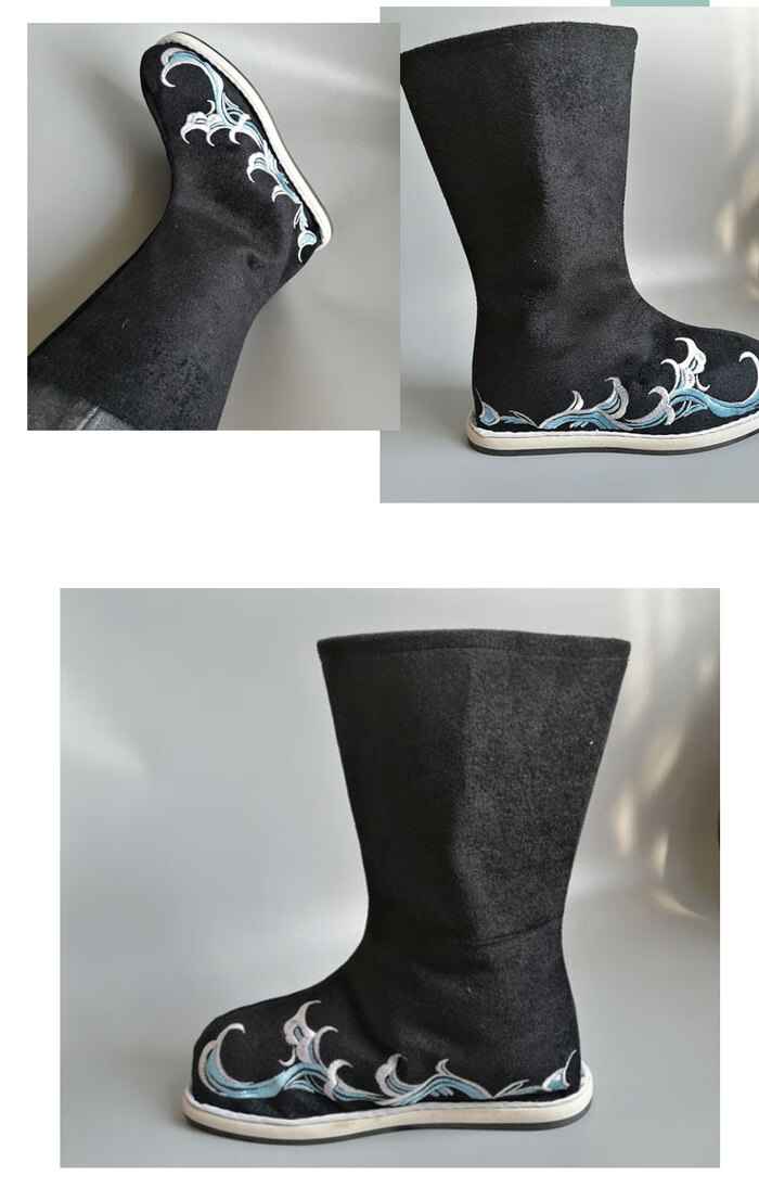 古代布靴男古装汉服靴子男汉服鞋子古风鞋子靴子古风鞋鞋子汉鞋 黑色