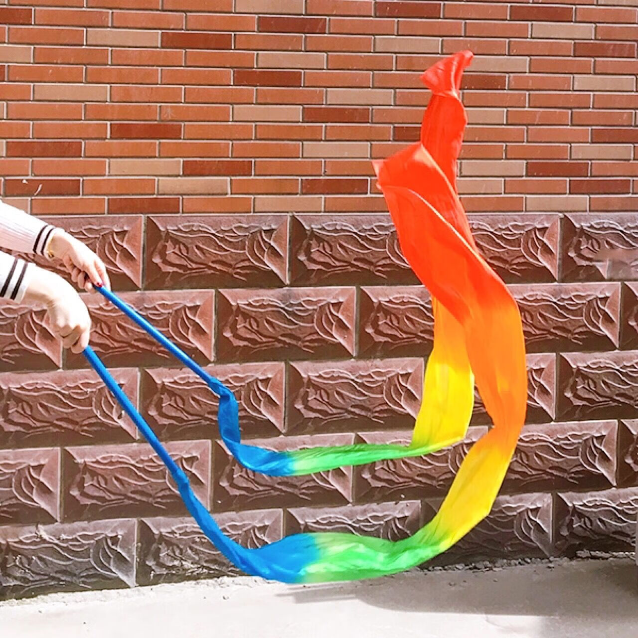 舞蹈彩绸彩带飘带带棒秧歌真丝彩绸跳舞甩绸红绸盛世鸿姿表演定制 红