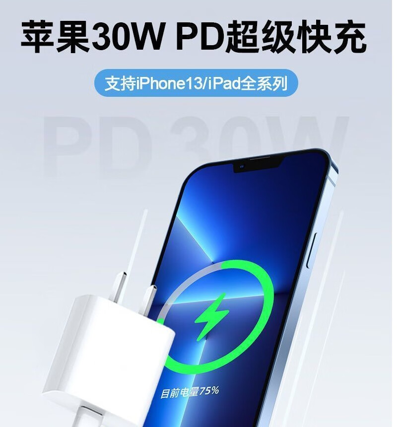 apple ipadpro平板电脑30w充电器适用苹果14全系列快充头数据线套装 2