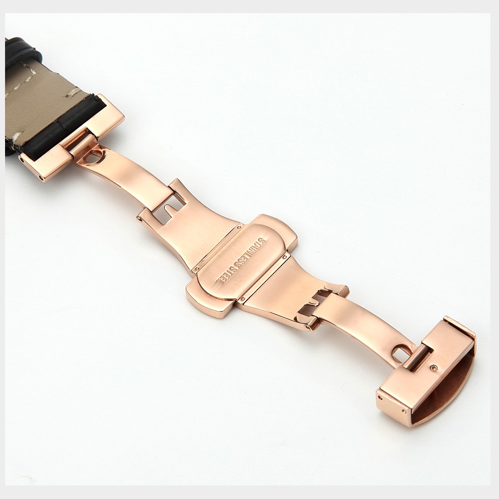 万宝龙明星欧米茄碟飞系列原装美洲鳄鱼皮真皮男士精钢蝴蝶扣手表链