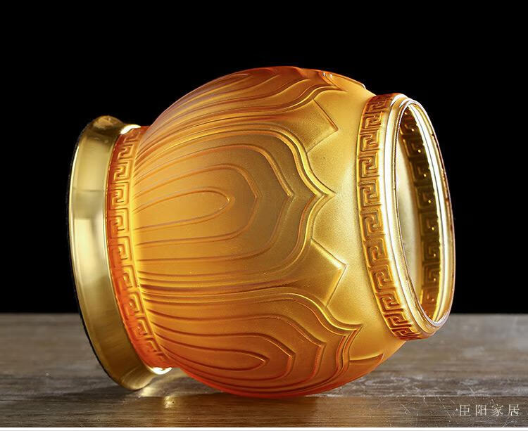 酥油灯 琉璃油灯莲花酥油灯家用长明灯供佛苏油灯灯盏防风可调节佛灯