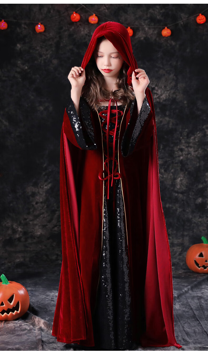 天使万圣节儿童服装女童cosplay服饰女巫恶魔装扮小孩女装公主裙礼服