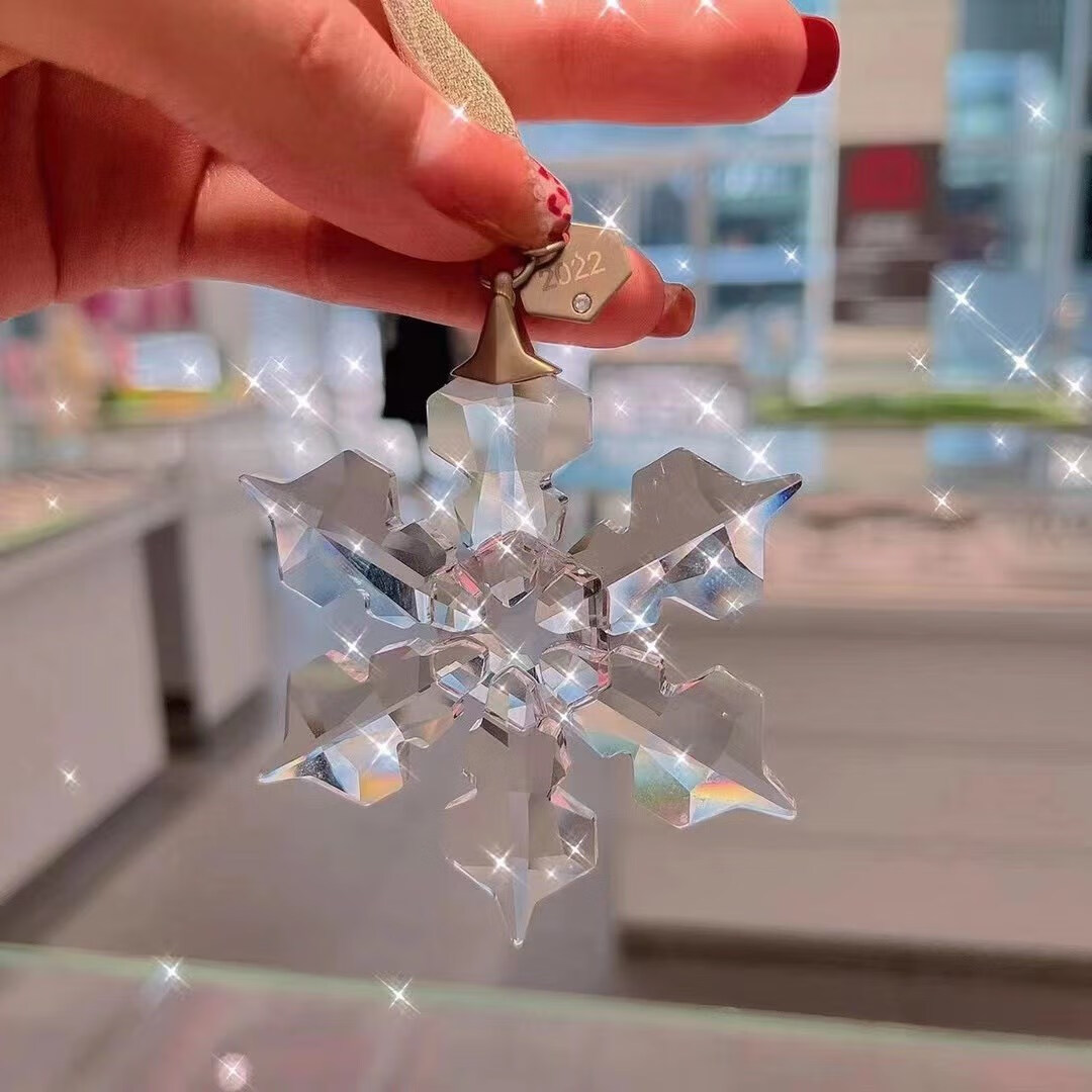 施华洛世奇2022冰雪奇缘雪花水晶车挂汽车挂件车内车载挂饰 璀璨星星