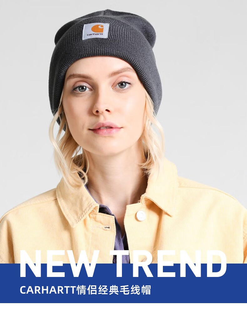 卡哈特帽子同款carhartt a18 beanie hat卡哈特经典毛线针织冷帽 棕色